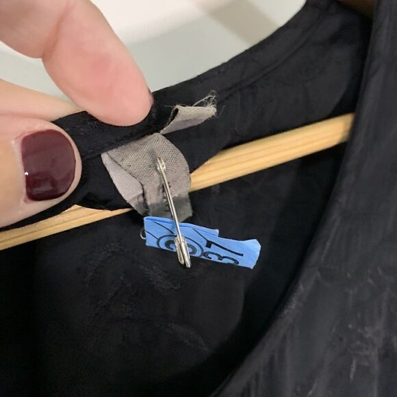 By JJ Womens Black Floral Embroidered Rayon Tank Dress Medium R100 - Picture 7 of 9